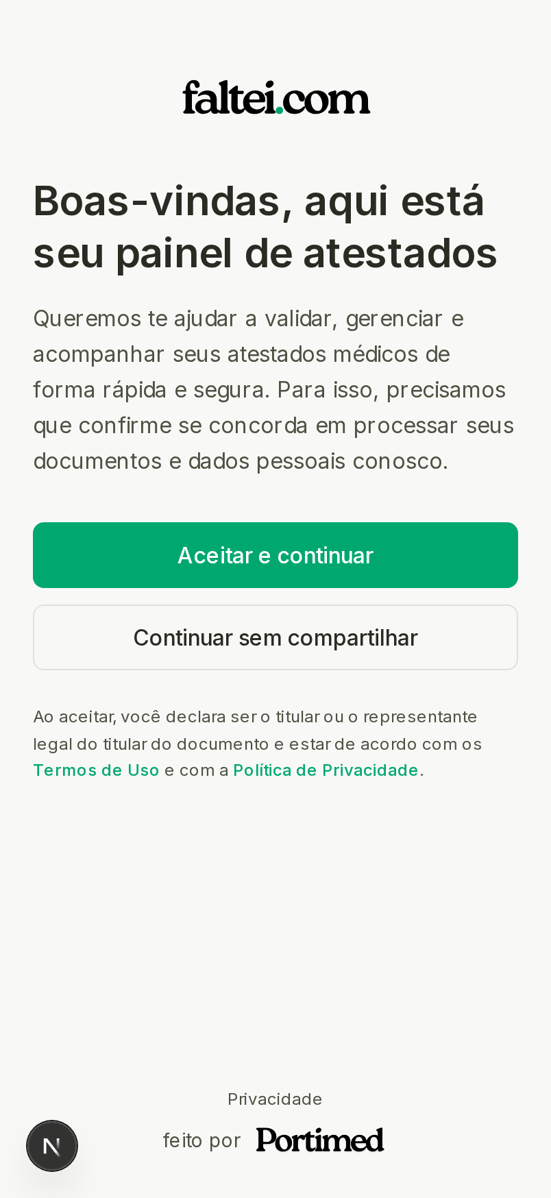 faltei.com — boas-vindas