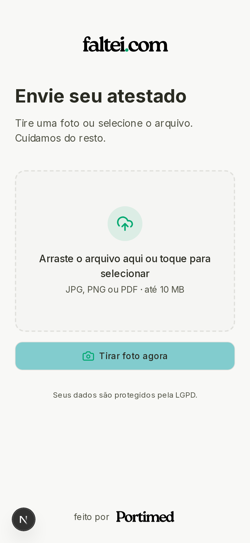 faltei.com — envie seu atestado